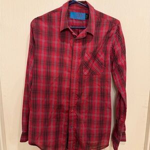 Emerica Red and Black Plaid Casual Shirt